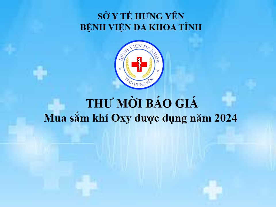 Thư mời báo giá Mua sắm khí Oxy dược dụng năm 2024 